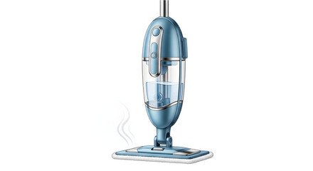 Blue Floor Steamer for Cleaning on White Background