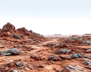 Obraz premium Red rocky alien landscape