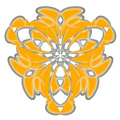 abstract mandala orange flower vector