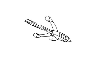 Futuristic Spaceship in Flight