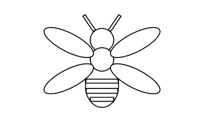Simple Outline of a Bee