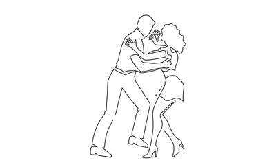 Dancing Couple Line Art