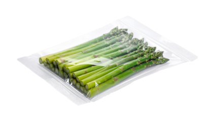 Asparagus vacuum sealed Isolated on Transparent or White Background