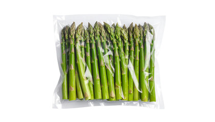 Asparagus vacuum sealed Isolated on Transparent or White Background
