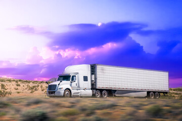 Semi Truck on Highway, Trucking, transpiration concept, USA	