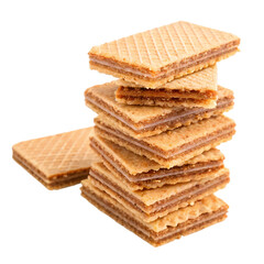 Delicious Crispy Wafers: A Close-Up of Sweet Treats