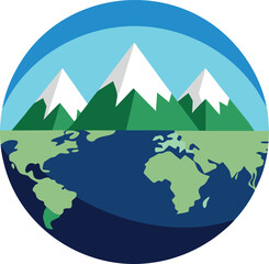 Globe with mountains