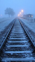 Fototapeta premium Railroad Tracks in Fog