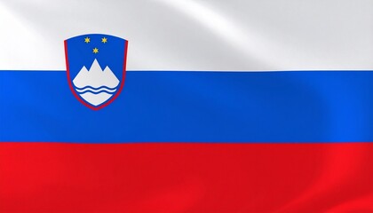Fototapeta premium Flag of Slovenia - A Symbol of Mountains, Rivers, and the Nation's Stars