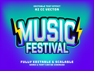 music festival text effect. live music festival event