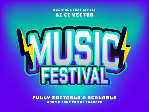music festival text effect. live music festival event