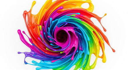 Obraz premium Colorful paint swirl splash vibrant rainbow colors