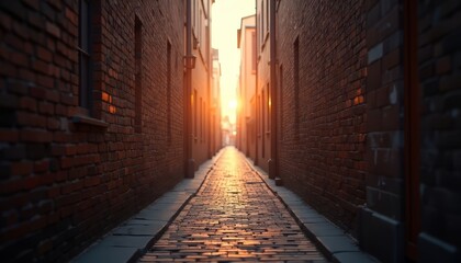 Obraz premium Brick Alley at Sunset