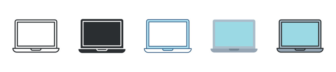 Laptop Icon Set Multiple Style Collection