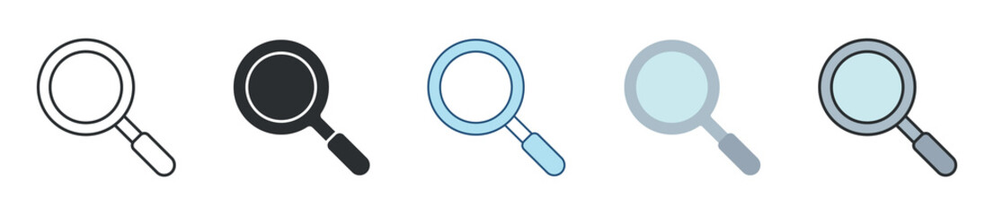 Search Icon Set Multiple Style Collection