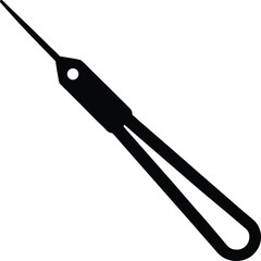 black silhouette a smd soldering tweezer on white .eps