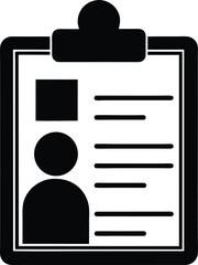 black silhouette a survey form on white background.eps