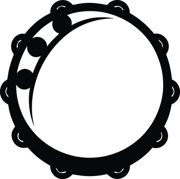 black tambourine musical instrument clip art preview