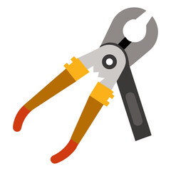 Illustration of a pair of bolt cutters on a white background