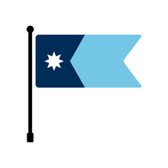 Flag of Minnesota, USA. Minnesota flag computer digital vector illustration icon design. Fluttering flagpole flag.