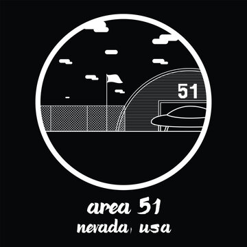 Circle Icon Area 51. vector illustration