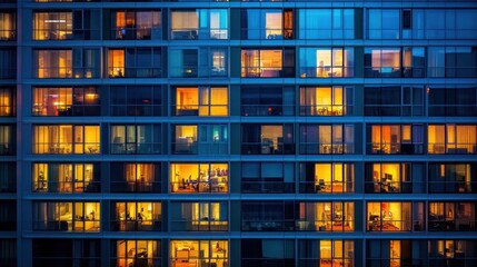 City Apartment Building at Night
