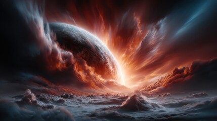 An awe-inspiring depiction of a cosmic explosion, highlighting the raw power and beauty of the universe, making this image ideal for science and art enthusiasts alike.