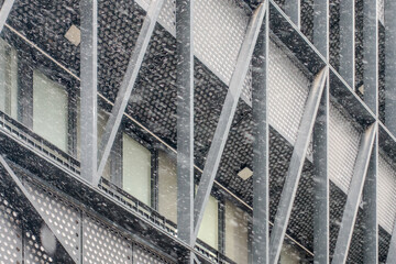 Obraz premium Contemporary office buildings in an urban area with clean lines and modern design.