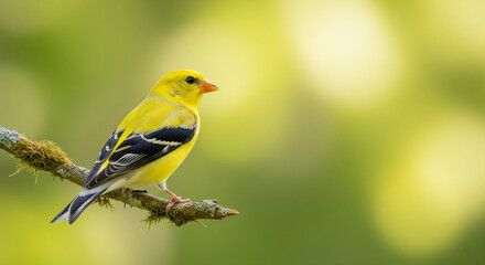 Obraz premium american goldfinch perched on a branch