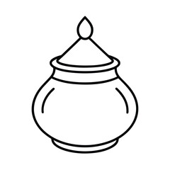 Diwali vector art of ganesha meditating, hindu god isolated