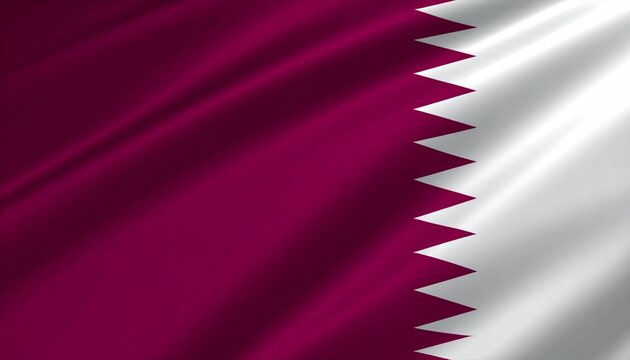 Flag of Qatar - Maroon and White with Serrated Edge