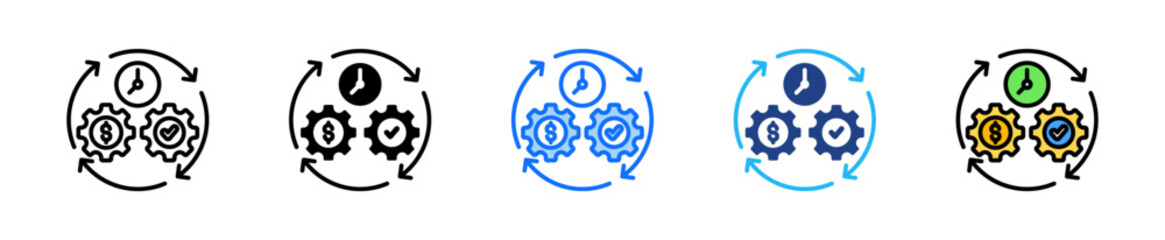 Operational Efficiency Icon Set Multiple Style Collection