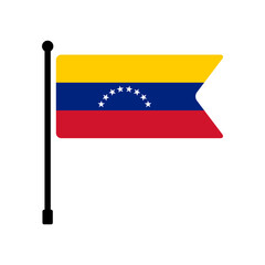 Fototapeta premium National flag of Venezuela. Venezuela flag computer digital vector illustration icon design. Fluttering flagpole flag.
