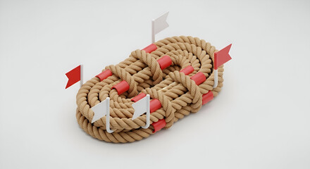Rope Obstacle Course with Flags