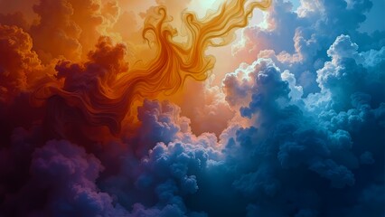 Fototapeta premium Artistic Creation of Colorful Clouds and Clouds