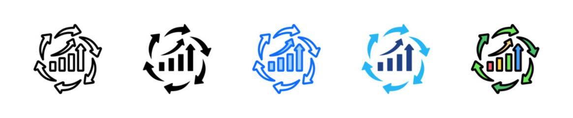 Business Continuity Icon Set Multiple Style Collection
