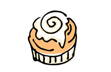 手書きカラーイラスト　シナモンロール