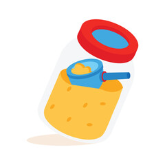 Ready to use 3d style icon of detergent powder bottle