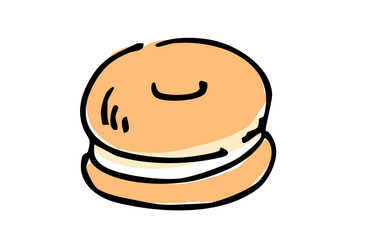 手書きカラーイラスト　ベーグル