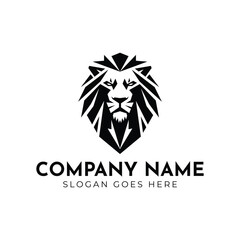Lion Head Geometric Modern Sophisticated Logo Design