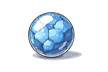 Naklejka premium Shiny blue crystal ball, Halloween magical object in vector style.