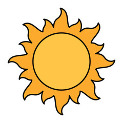 Flat Sun Icon – Summer Weather Symbol in Minimal Style