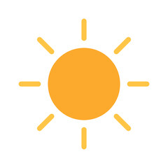 Flat Sun Icon – Summer Weather Symbol in Minimal Style