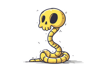 Cartoon snake skeleton vector for spooky Halloween bone animal