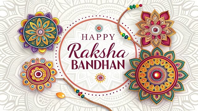 Raksha Bandhan, Artistic mandala design featuring Rakhi motifs and festive symmetry
