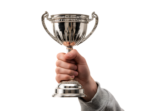 Hand of the person with a sports cup