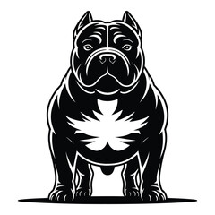 Impressive American Bully Dog Vector Illustration Displaying Muscular Build and Powerful Stance for Mascot Design and Breed Representation