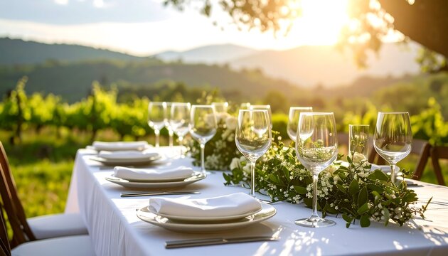 Outdoor vineyard dining