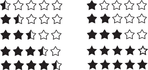 Vector illustration set of stars icon
