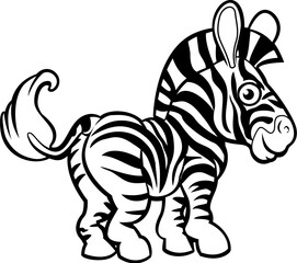 A zebra cartoon character safari animal illustration